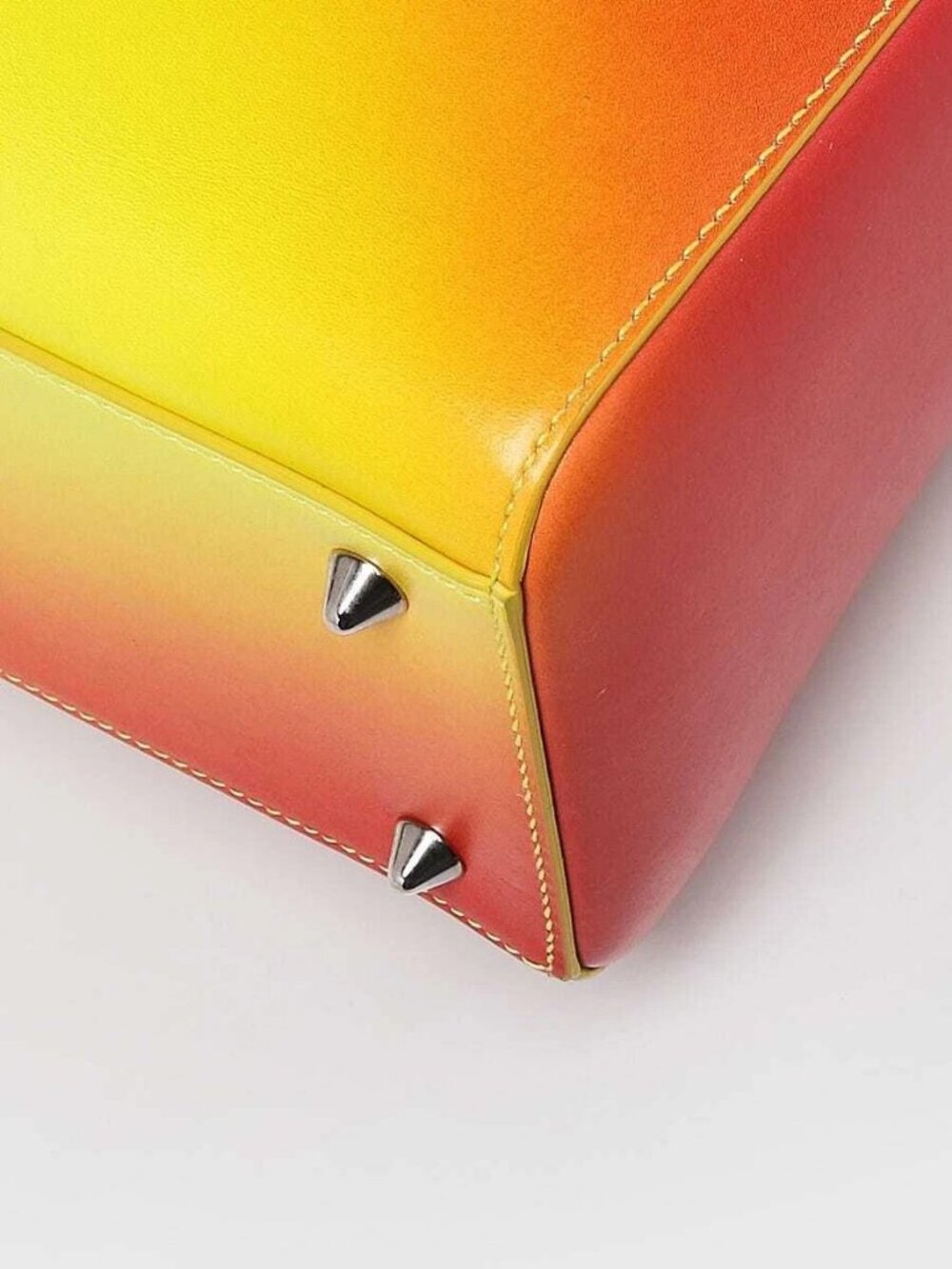 Christian Dior Yellow Orange Ombre Leather Medium Lady Dior Bag - Picture 4 of 12